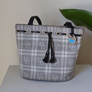 Dooney & Bourke Signature Plaid Bucket Shoulder Bag Purse